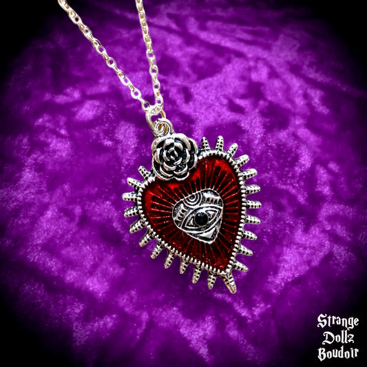Gothic Heart necklace, Witchy Gothic, Strange Dollz Boudoir