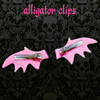 Pink Bat wings hair clips, Succubus, Demon, Gothic Cosplay Harajuku, Halloween, Strange Dollz Boudoir