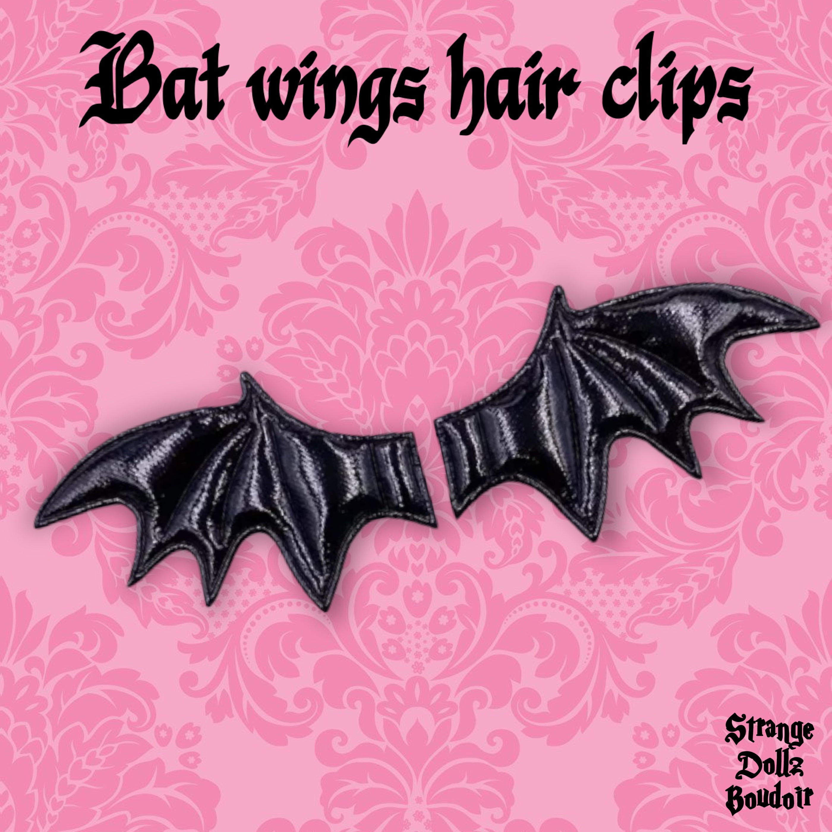 Bat wings hair clips