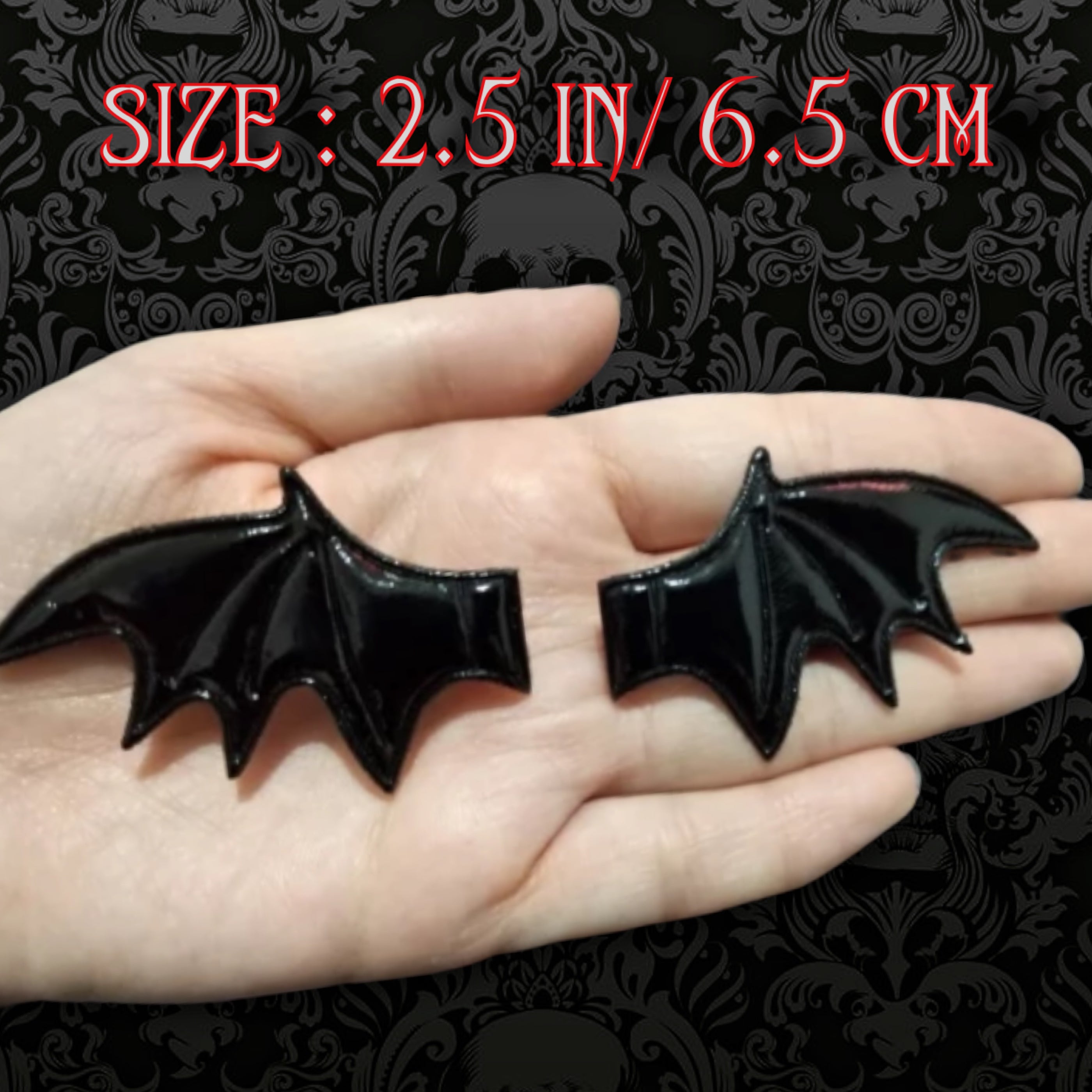 Pink Bat wings hair clips, Succubus, Demon, Gothic Cosplay Harajuku, Halloween, Strange Dollz Boudoir