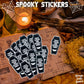 Thick Thighs Spooky Sticker, Body Positivity, Gothic stationery, Spooky, Halloween, Strange Dollz Boudoir