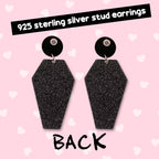 Thick Thighs coffin earrings, 925 sterling silver, Halloween, Strange Dollz Boudoir