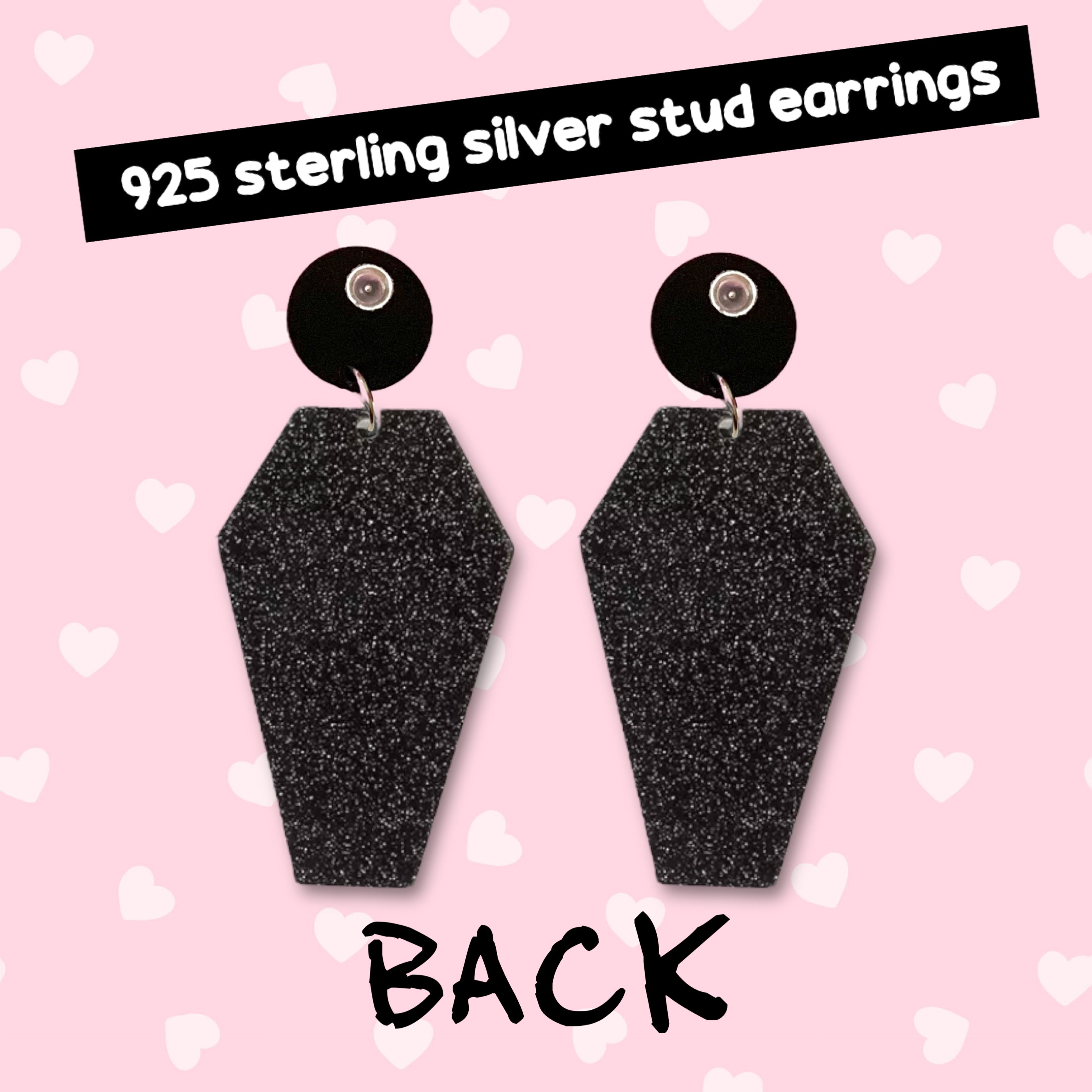 Thick Thighs coffin earrings, 925 sterling silver, Halloween, Strange Dollz Boudoir