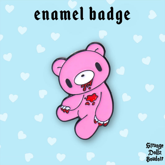 Spooky Teddy Bear enamel pin badge, Halloween, Strange Dollz Boudoir