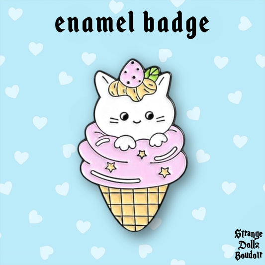 Cute cat badge